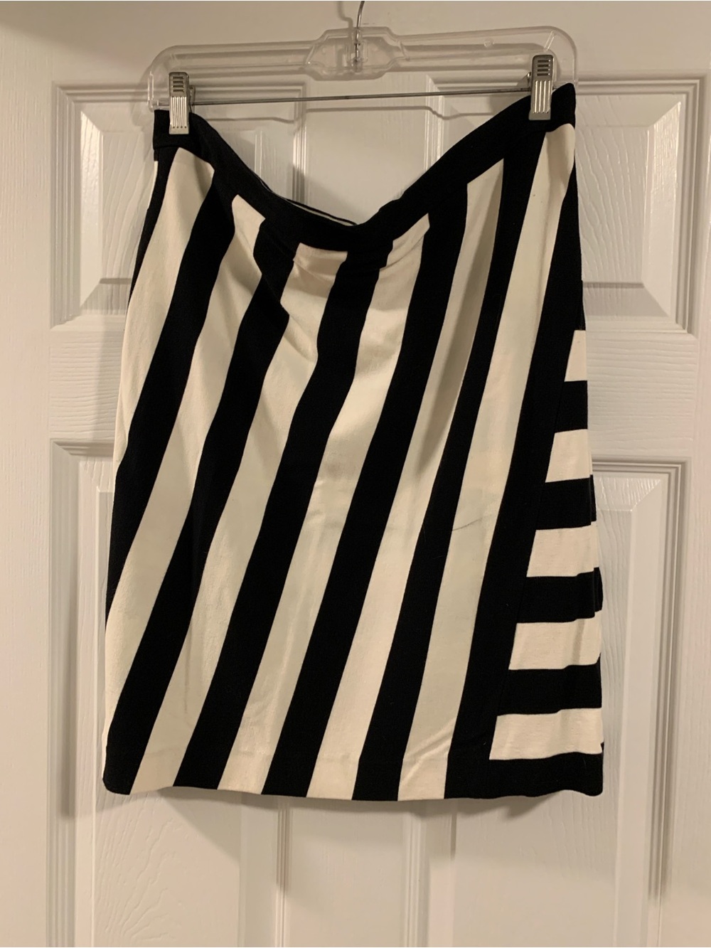 Banana Republic Black and White Striped Pencil Skirt